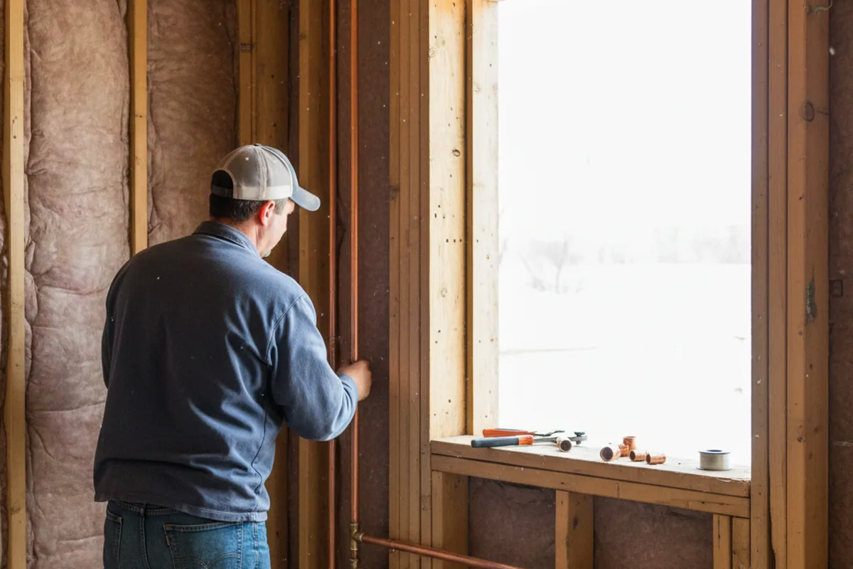 Licensed plumber running new copper supply lines in a Cincinnati home